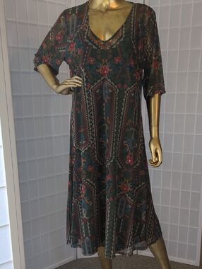 Johnny Was Jade Theia Monika Mesh Midi- Dress